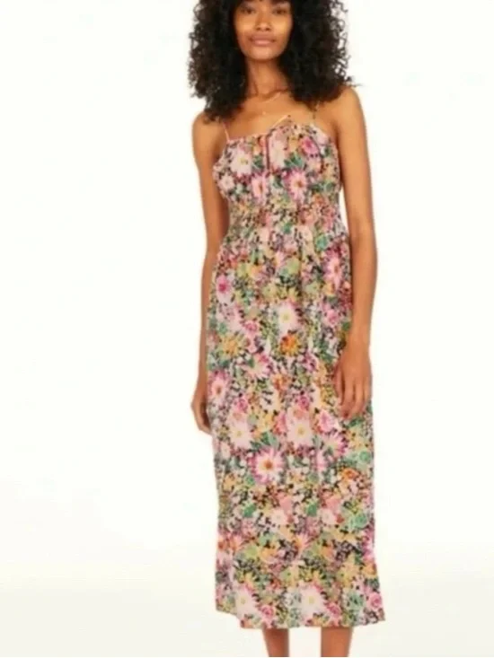 H&M Cotton Floral Smocked Midi Dress - Picture 2 of 11